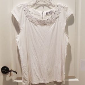 Dressy, embellished collar top